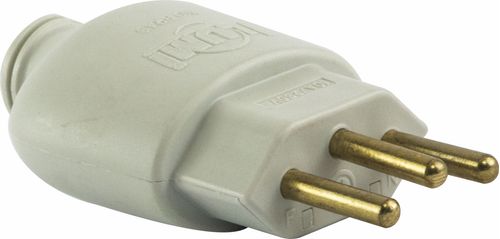 PINO CONECTOR MACHO PARA EXTENSAO ROBUSTO CINZA 10A 2P+T 1406 ILUMI