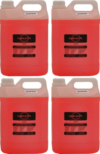 KIT 4 LIQUIDO PARA MAQUINA DE FUMACA 5 LITROS NEUTRO/MORANGO SUPER NEVOA