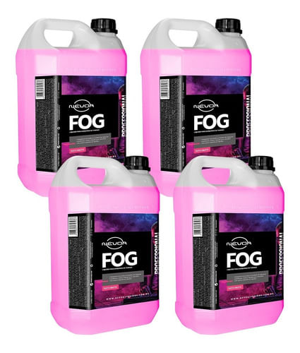 KIT 4 LIQUIDO PARA MAQUINA DE FUMACA 5 LITROS TUTTI-FRUTTI SUPER NEVOA