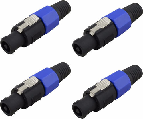 KIT 4 CONECTOR SPEAKON MACHO LINHA 4 VIAS 18131 TBLACK