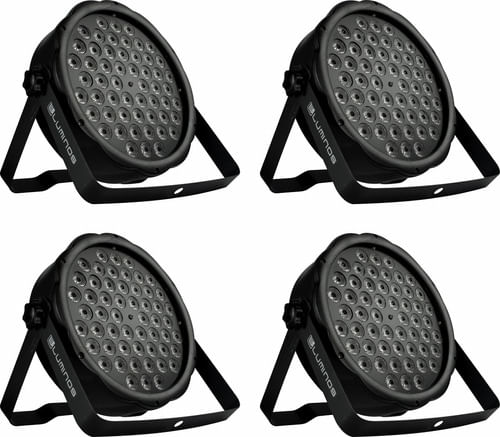 KIT 4 REFLETOR LED PAR 64 54 LEDS 2W RGBW SLIM 54X2 RGBW LUMINOS