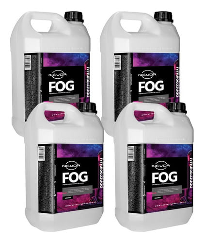 KIT 4 LIQUIDO PARA MAQUINA DE FUMACA 5 LITROS NEUTRO SUPER NEVOA