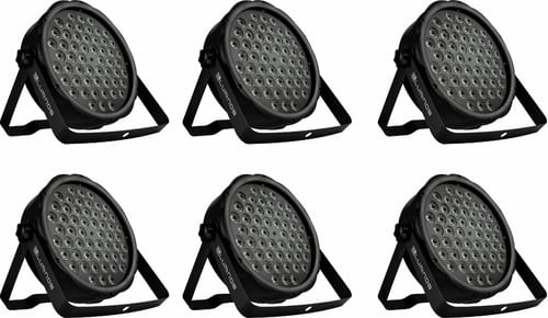KIT 6 REFLETOR LED PAR 64 54 LEDS 2W RGBW SLIM 54X2 RGBW LUMINOS