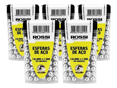 KIT 5 ESFERA DE ACO 6,0MM 100UN ROSSI