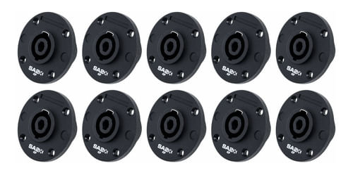 KIT 10 CONECTOR SPEAKON FEMEA 4V REDONDO PAINEL SA2X
