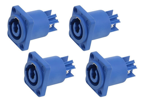 KIT 4 CONECTOR POWERCON IN 3 VIAS FEMEA QUADRADO PAINEL AZUL PRATT