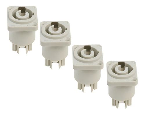 KIT 4 CONECTOR POWERCON OUT 3 VIAS FEMEA QUADRADO PAINEL BRANCO PRATT