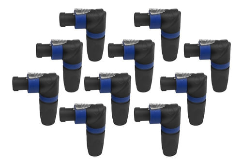 KIT 10 CONECTOR SPEAKON MACHO LINHA 4 VIAS CACHIMBO 90 641590 MXT