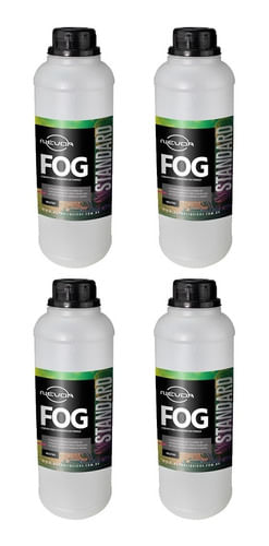 KIT 4 LIQUIDO PARA MAQUINA DE FUMAÇA 1 LITRO FOG LINHA STANDART NEUTRO NEVOA