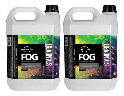 KIT 2 LIQUIDO PARA MAQUINA DE FUMAÇA 5 LITROS FOG LINHA STANDARD NEUTRO NEVOA