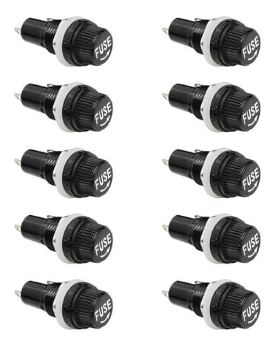 KIT 10 PORTA FUSIVEL PEQUENO BAIXA VOLTAGEM LU-73712 LUMINOS