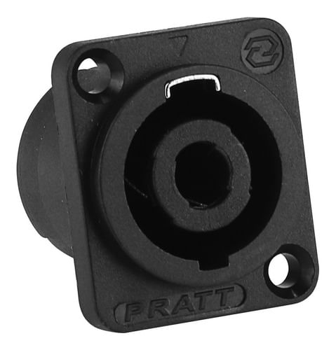 KIT 5 CONECTOR SPEAKON FEMEA 4V QUADRADO PAINEL COM TRAVA PEQUENA METALICA 901765 PRATT