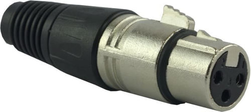 KIT 5 CONECTOR XLR CANON FEMEA TIPO NEUTRIK PRETO 1892 TBLACK