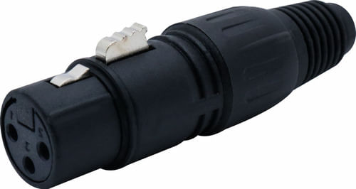 KIT 5 CONECTOR XLR CANON FEMEA PRETO SK013 CSR