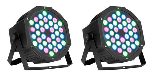 KIT 2 REFLETOR LED PAR 36 LEDS 1W RGB SLIM PAR 36 LUMINOS