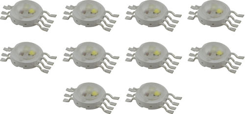 CHIP LED 10W QUADRILED RGBW 4IN1 PACOTE COM 10 PECAS ENTER
