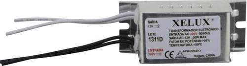 TRANSFORMADOR ELETRONICO 50W X 12V 220V XELUX
