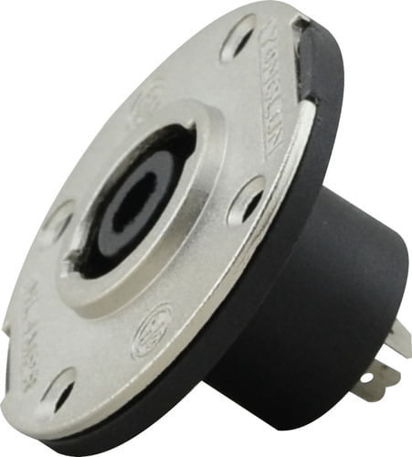 CONECTOR SPEAKON FEMEA 4V REDONDO PAINEL METALICO 18136 TBLACK