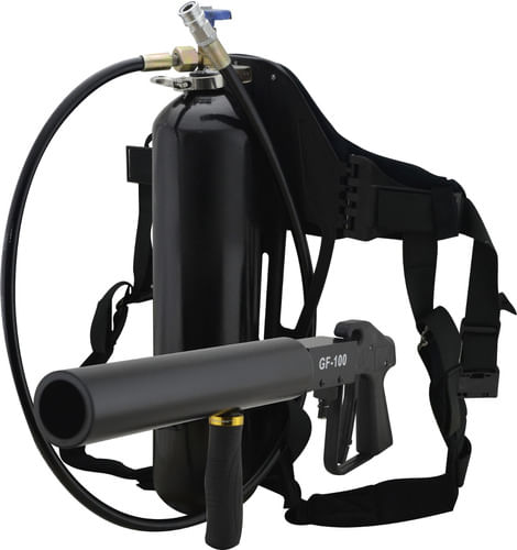 PISTOLA BAZOOKA DE CO2 COM MANGUEIRA CILINDRO COM CINTA NO CASE GF-100 TECPORT