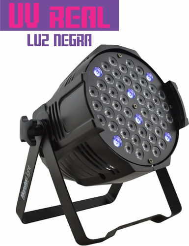 REFLETOR LED PAR 64 54 LEDS RGBW UV 3W OPT BIVOLT MONSTER LIGHT