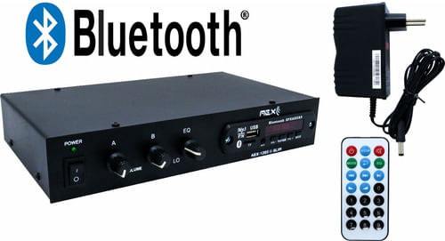 AMPLIFICADOR DE POTENCIA 120W RMS 2 CANAIS COM CONTROLE AEX1200 AEX