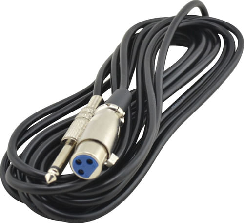 CABO MICROFONE P10 MONO X CANNON XLR FEMEA 5 METROS CBMC001 STORM