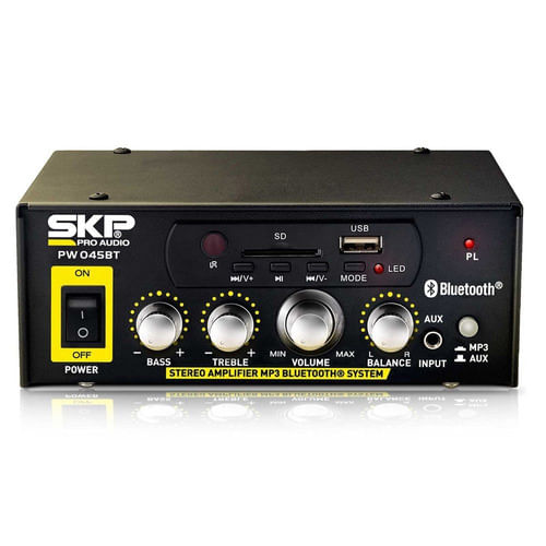 AMPLIFICADOR DE POTENCIA 45W RMS 2 CANAIS BLUETOOTH PW 045BT SKP