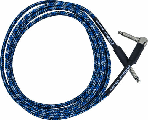 CABO DE INSTRUMENTO P10 MONO X P10 MONO CACHIMBO 3,05M AZUL TEXTIL ANGEL L TX SANTO ANGELO