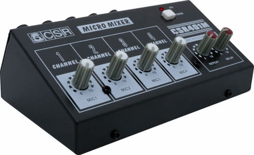 MINI MESA DE SOM 4 CANAIS VOLUME A BATERIA MM 401M CSR