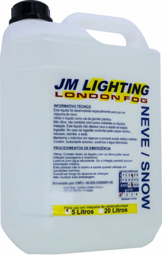 LIQUIDO PARA MAQUINA DE NEVE 5 LITROS JM LIGHTING