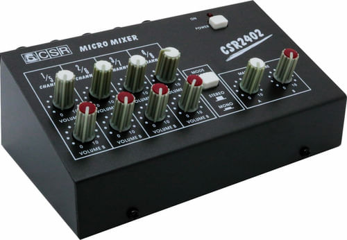 MINI MESA DE SOM 8 CANAIS VOLUME A BATERIA MM 2402 CSR