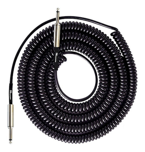 CABO DE INSTRUMENTO ESPIRAL P10 MONO X P10 MONO RETO 9,15M PRETO JIMI JIB30NI TECNIFORTE