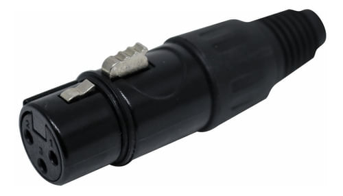 CONECTOR XLR CANON FEMEA PRETO Q-13BK CSR