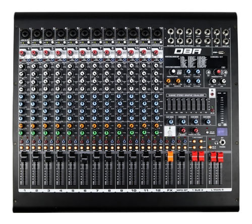 MESA DE SOM 12 CANAIS FX USB BIVOLT DM12 USB DBR