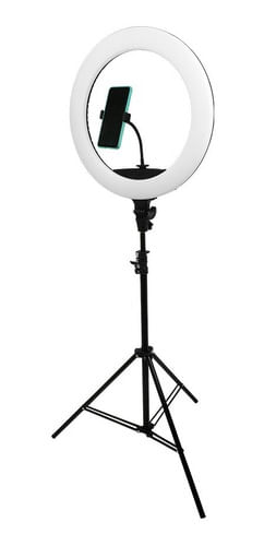 RING LIGHT 18 POLEGADAS COM SUPORTE PARA CELULAR TRIPE E BAG BIVOLT  MLG-069 TOMATE