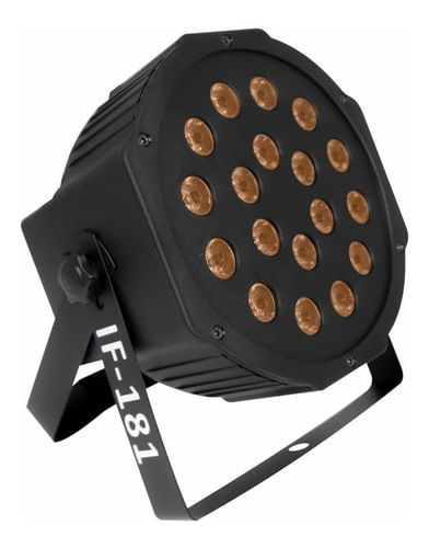 REFLETOR 18 LEDS DE 3W AMBAR DMX DIGTAL SLIM IF181 2000K INFINITY