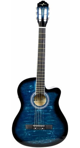 VIOLAO 6 CORDAS NYLON ACUSTICO CUTAWAY BLUE VCA227NC BL VOGGA