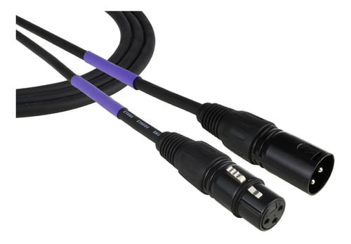 CABO MICROFONE CANNON XLR MACHO X CANNON XLR FEMEA 10 METROS PRETO LUMINOS