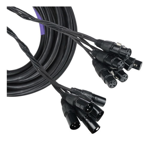 CABO MULTICABO MONTADO 6 VIAS X 0.20MM 24AWG COM XLR SK013 SK014 CSR 10 METROS LUMINOS
