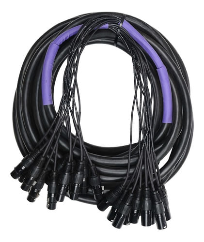 CABO MULTICABO MONTADO 12 VIAS X 0.20MM 24AWG COM XLR SK013 SK014 CSR 10 METROS LUMINOS