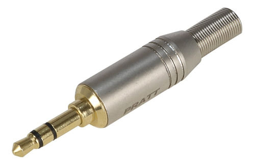 CONECTOR PLUG P2 MACHO STEREO PROFISSIONAL GOLD PRATT