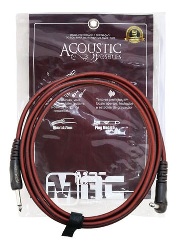 CABO DE INSTRUMENTO MONO P10 MACHO X P10 MACHO CACHIMBO 3,05M VINHO AS10LB ACOUSTIC SERIES MAC CABOS