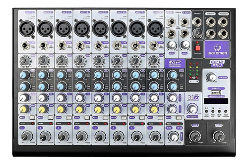 MESA DE SOM 12 CANAIS USB BLUETOOTH CLEAR POD CP-12FXU BIVOLT WALDMAN