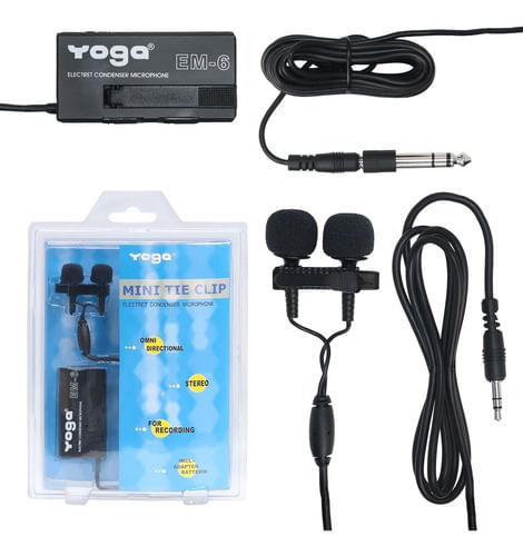 MICROFONE COM FIO LAPELA PARA CAMERA CELULAR EM 6 YOGA