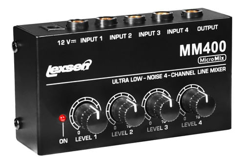 MINI MESA DE SOM 4 CANAIS MICROMIX MM-400 LEXSEN