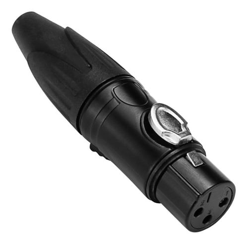 CONECTOR XLR CANON FEMEA 3 PINOS PRETO XLR502 DEVOX