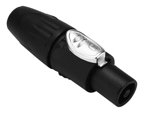 CONECTOR SPEAKON MACHO DE LINHA 4 VIAS SPN041-GR PRETO DEVOX