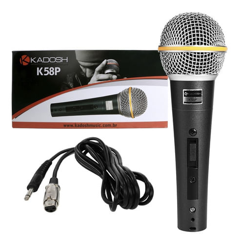 MICROFONE COM FIO TIPO SM58 KDS 58P KADOSH