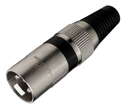 CONECTOR XLR CANON MACHO 3 PINOS NIQUELADO LU-71210 LUMINOS