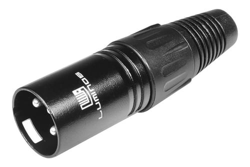 CONECTOR XLR CANON MACHO 3 PINOS PRETO LU-71216BK LUMINOS